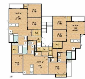 プレガーレ白木原駅前【2階】の間取り