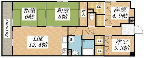 ファミール別府【5階】の間取り