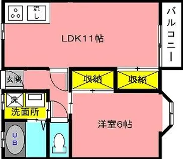 フルールⅡ【1階】の間取り
