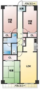 藤和ハイタウン企救丘駅前Ⅱ【3階】の間取り