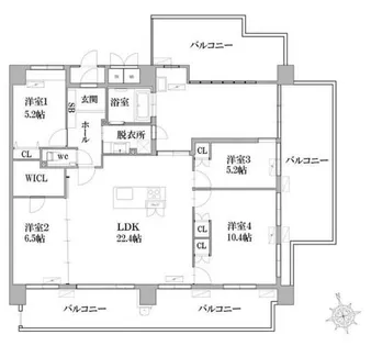 グランドニューガイア福津中央【7階】の間取り