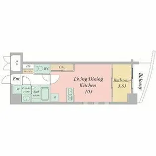 セレッソコート上本町EAST【0609号室】の間取り