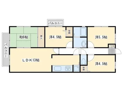 サンパーク引野Ⅱ 501号【5階】の間取り