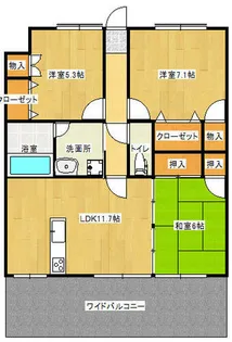 ガーデンハウスゆうの森【2階】の間取り