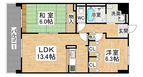 学園シティコート【8階】の間取り
