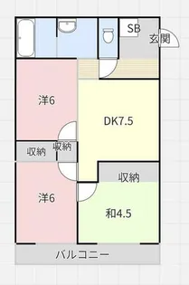 オーシャン梅満Ⅱ【203号室】の間取り