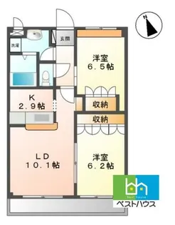 グランウッド雅【202号室】の間取り