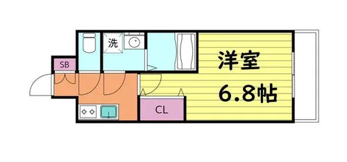 レジュールアッシュ玉造【4階】の間取り