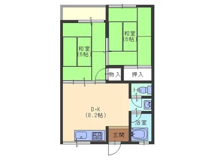 男山ハイツA棟【202号室】の間取り