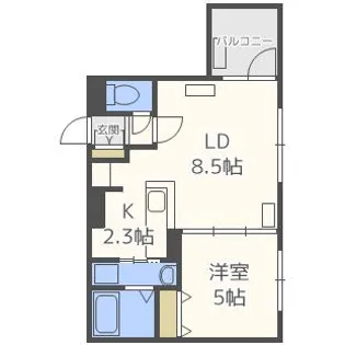 ソルシエール発寒【406号室】の間取り