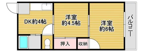 ハイツ寿【402号室】の間取り