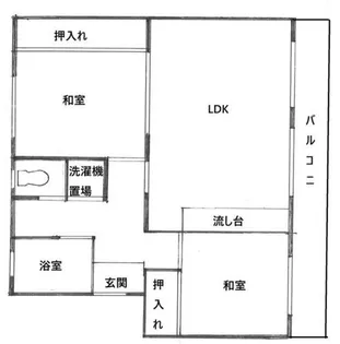 金山団地55棟【5階】の間取り