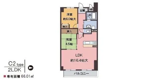 ラフィーネ武庫之荘【203号室】の間取り