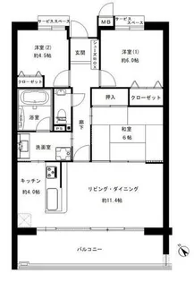 ローレルスクエア豊中緑丘壱番館【201号室】の間取り