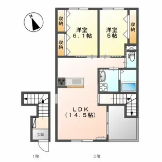 ベルフルール【2階】の間取り