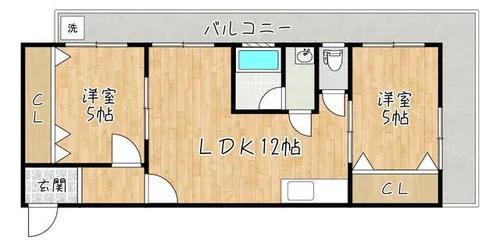 パルフェマンション【2B号室】の間取り