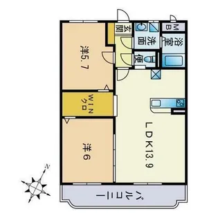 ユーミーリエゾンA棟【2階】の間取り