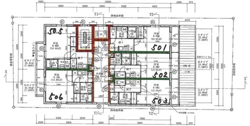 クオリエ京都堀川アネックス【505号室】の間取り
