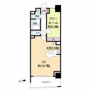 セレッソコート上本町EAST【0703号室】の間取り