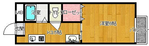 ハイツみのる【107号室】の間取り