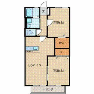 サンハイムせんり1【1階】の間取り
