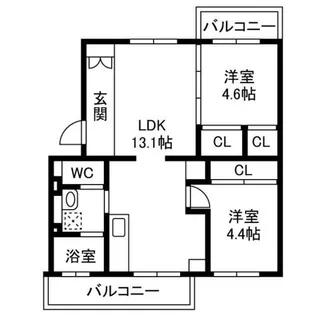 浅川1100棟【103号室】の間取り