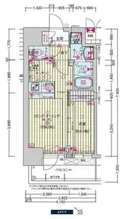 プレサンス神戸水木通ルミエス【0909号室】の間取り