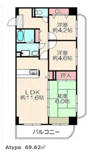 ラフィーネ光町【8階】の間取り