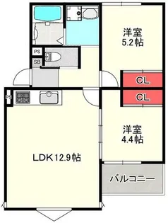N.Maison七隈【0302号室】の間取り