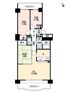 ロイヤルコート半田壱番館【303号室】の間取り