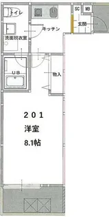 CASA WOOD 西浦町【201号室】の間取り