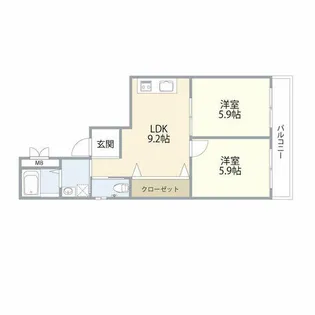 パレス湊川【4階】の間取り