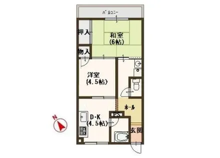 ウイッツMIHARA365【3A号室】の間取り