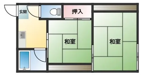 武庫ハイマA棟【202号室】の間取り
