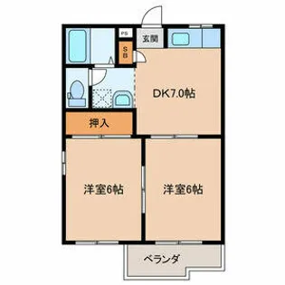 ラズベリーハウス【2階】の間取り