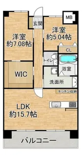 ウエストコート8番街2番館【7階】の間取り