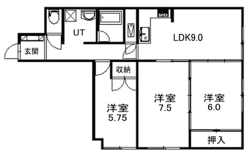 財形第16日の出コーポ【2階】の間取り
