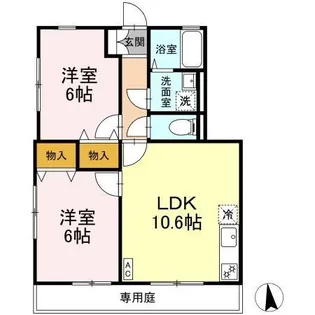 テルピンハウス【102号室】の間取り