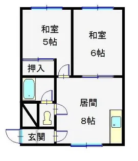 コーポにれ【202号室】の間取り
