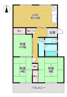 河内松原団地 A-2棟【301号室】の間取り