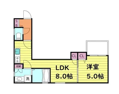 クリエオーレ東中浜【2階】の間取り