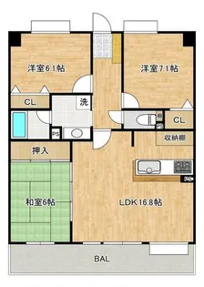 エバーライフリオ筑紫野Ⅱ【410号室】の間取り