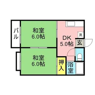 サンフォーブル南片江【0102号室】の間取り