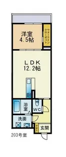 ベレオコート【203号室】の間取り