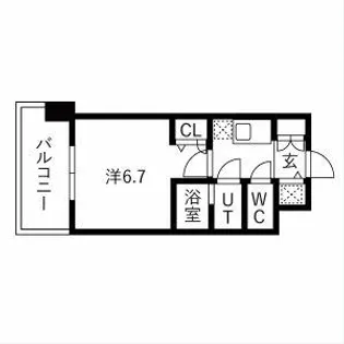 ワールドアイ大阪East City【6階】の間取り