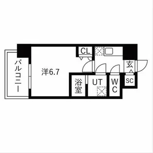 ワールドアイ大阪East City【14階】の間取り