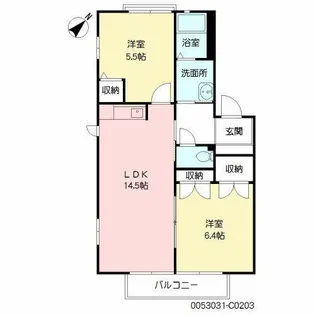 ヴァン・ヴェール C棟【C0203号室】の間取り