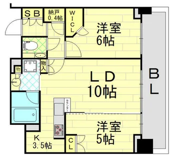 シティタワー東梅田パークフロント【9階】の間取り
