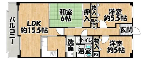 エクセラート北助松【2階】の間取り