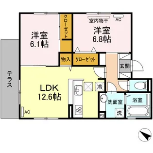 エル月隈【102号室】の間取り